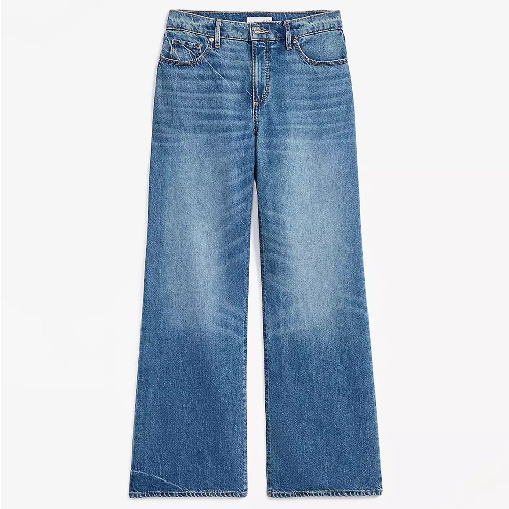 Like NEW LOFT Classic Blue Wide Leg Women's Jeans